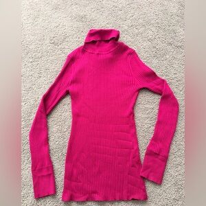 LOFT Fuchsia Ribbed Turtleneck Sweater